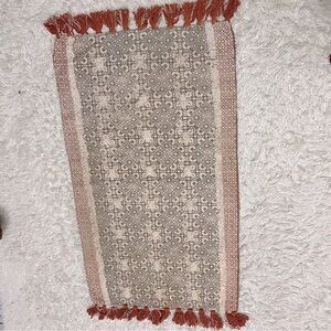 lodi cotton rug 49x26 inch Area Rug Bohemian Tassels Distressed Multi Color NWOT